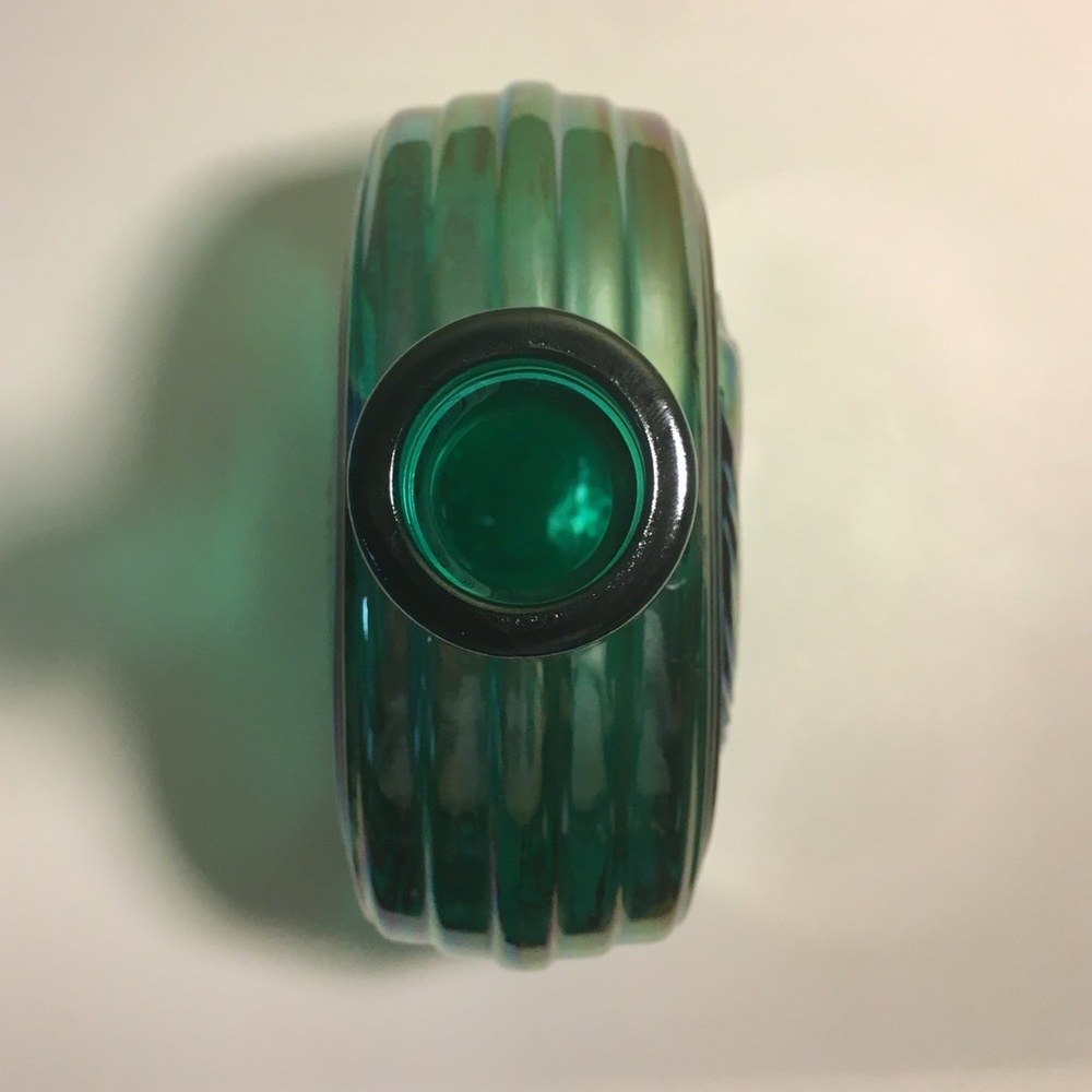SOLD Vintage 1970’s Green Carnival Glass Decanter - Picture 3 of 8